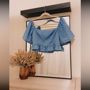 Kittenish Harlee Chambray Top.